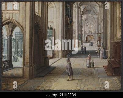 Hendrik van II Steenwijck - intérieur d'une église gothique regardant l'est Banque D'Images