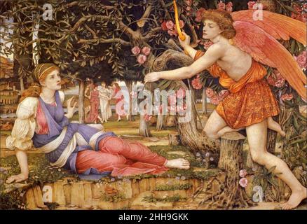 John Roddam Spencer Stanhope - l'amour et la jeune fille. Banque D'Images