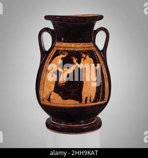 Terre cuite en forme de pot ca.460–450 C.-B. attribué au peintre Nausicaä.En terre cuite (bocal).Grec, Attique. CA.460–450 C.-B.Terre cuite, figure rouge.Classique.Vases Banque D'Images