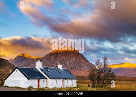 BLACKROCK COTTAGE RONNACH MOOR GLEN COE ÉCOSSE ROYAUME-UNI Banque D'Images