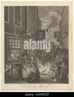 Nuit (les quatre fois de jour) 25 mars 1738 William Hogarth British.Nuit (les quatre fois de jour) 403261 Banque D'Images