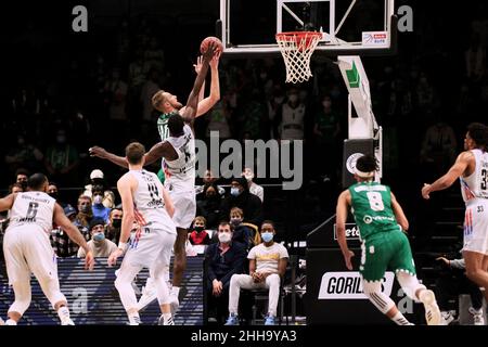 Luke FISCHER (40) de Nanterre 92 pendant le championnat français, BetClic Elite Basketball match entre Paris Basketball et Nanterre 92 le 23 janvier 2022 à Halle Georges Carpentier à Paris, France - photo Ann-Dee Lamour / CDP MEDIA / DPPI Banque D'Images