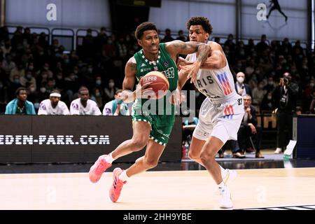 Thomas WIMBUSH (20) de Nanterre 92 pendant le championnat français, BetClic Elite Basketball match entre Paris Basketball et Nanterre 92 le 23 janvier 2022 à Halle Georges Carpentier à Paris, France - photo Ann-Dee Lamour / CDP MEDIA / DPPI Banque D'Images