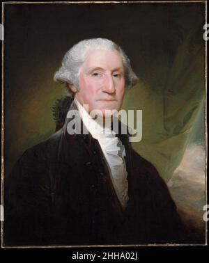 George Washington a commencé 1795 Gilbert Stuart américain ce portrait du président Washington, appelé le portrait Gibbs-Channing-Avery, est l'une des dix-huit œuvres similaires connues sous le nom de groupe Vaughan.Le premier de ce type, vraisemblablement peint de la vie et ensuite copié dans tous les autres, appartenait à l'origine à Samuel Vaughan, un marchand londonien vivant à Philadelphie et un ami proche de Washington.Ce portrait original de Stuart, peint en 1795 selon Rembrandt Peale, fut ensuite acquis par Joseph Harrison de Philadelphie.Pendant qu'il était dans la collection de Harrison, Rembrandt Peale l'a copié homme Banque D'Images