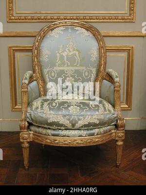 Fauteuil (Bergère) (un de paire) (partie d'un ensemble) ca.1770 Louis Delanois Français.Fauteuil (Bergère) (un de paire) (partie d'un ensemble) 210749 Banque D'Images