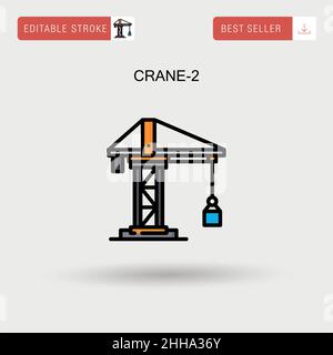 Icône de vecteur simple Crane-2. Illustration de Vecteur