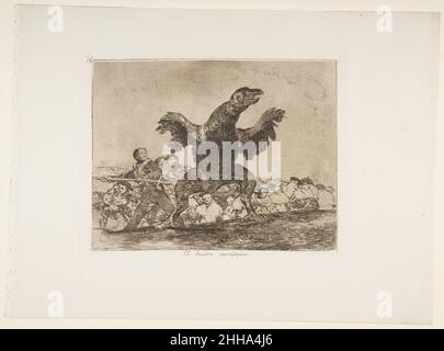 Planche 76 de 'les désastres de la guerre' (Los Desastres de la Guerra): 'La vautour carnivore'.(El buître carnívoro.)1814–15 (publié en 1863) Goya (Francisco de Goya y Lucientes) Espagnol.Planche 76 de 'les désastres de la guerre' (Los Desastres de la Guerra): 'La vautour carnivore'.(El buître carnívoro.)381421 artiste: Goya (Francisco de Goya y Lucientes), Espagnol, Fuendetodos 1746?1828 Bordeaux, planche 76 de 'les désastres de la guerre' (Los Desastres de la Guerra): 'La vautour carnivore' (El buître carn?voro.), après 1814?15 (publié en 1863), Etching, drypoint(?), burunish in: Banque D'Images