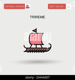 Icône trireme simple vector. Illustration de Vecteur