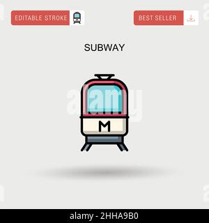 Icône de vecteur simple de métro. Illustration de Vecteur