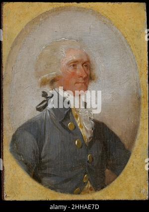 Thomas Jefferson 1788 John Trumbull American le Trumbull, né dans le Connecticut et formé en anglais, est devenu le principal chroniqueur de l'indépendance nouvellement gagnée des États-Unis dans les années qui ont suivi la Révolution américaine.À partir de 1789, il a passé cinq ans à monter et descendre de la côte est en train de prendre des « têtes » de vie, principalement des hommes d'État et des officiers militaires, tels que Thomas Jefferson et Thomas Mifflin, exposés ici, en plus de Giuseppe Ceracchi, un célèbre sculpteur italien en visite à Philadelphie à la recherche de commissions publiques.En tant qu'études préparatoires pour les nombreux tableaux d'histoire de Trumbull, le Banque D'Images
