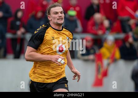Limerick, Irlande.23rd janvier 2022.Theo VUKASINOVIC de Wasps lors de la Heineken Champions Cup, Round 4, Pool B match entre Munster Rugby et Wasps à Thomond Park à Limerick, Irlande, le 23 janvier 2022 (photo par Andrew SURMA/ Credit: SIPA USA/Alay Live News Banque D'Images