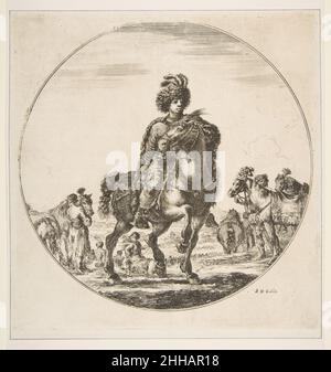 Horseman polonais face à droite, une composition circulaire, de 'Figures on Horseheas' (Cavaliers nègres, polonais et hongrois) ca.1651 Stefano della Bella Italien.Horseman polonais face à droite, une composition circulaire, de 'Figures on Horseheas' (Cavaliers nègres, polonais et hongrois) 376278 Banque D'Images