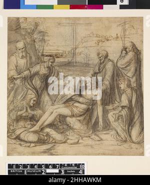 Solario - la Lamentation sur le Christ mort, étude préparatoire pour une peinture, 1895,0915.771, 1507-1509 (circa). Banque D'Images