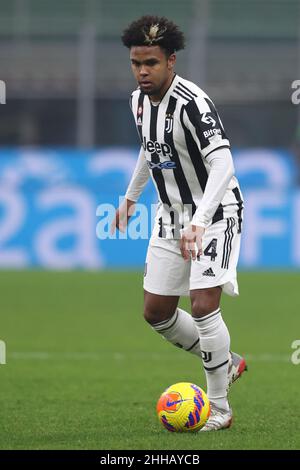 Milan, Italie.23rd janvier 2022.Weston McKennie de Juventus pendant la série Un match à Giuseppe Meazza, Milan.Crédit photo à lire: Jonathan Moscrop/Sportimage crédit: Sportimage/Alay Live News Banque D'Images