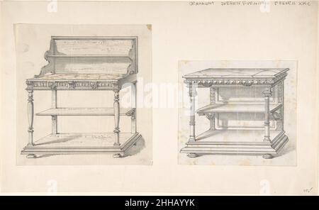 Design pour une table de buffet néo-Renaissance avec un dessus en marbre CA.1840–70 Anonyme, Français, 19th siècle.Design pour une table buffet néo-Renaissance avec un Top 787766 en marbre Banque D'Images