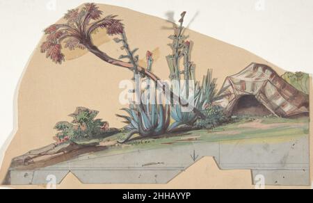 Design pour une scène à l'Opéra, Paris 1830–90 Eugène Cicéri French.Design pour une scène à l'Opéra, Paris 358706 Banque D'Images