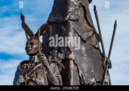 Clôture du monument du Tammany Regiment (42nd New York Infantry), parc militaire national de Gettysburg, Pennsylvanie, États-Unis Banque D'Images