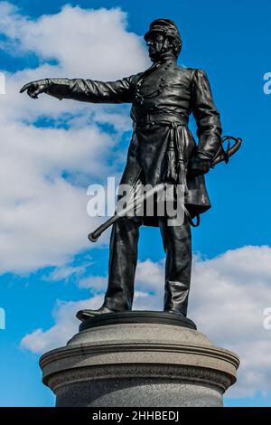 Photo du monument au brigadier-général James Wadsworth, parc militaire national de Gettysburg, Pennsylvanie, États-Unis Banque D'Images