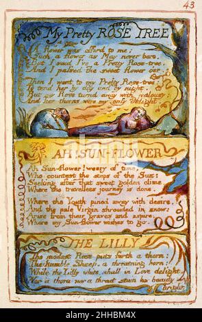 Chansons d'innocence et d'expérience, copie AA, 1826 objet 43 mon joli arbre rose. Banque D'Images