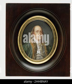 Benjamin Franklin (1706–1790), après une peinture de Greuze de 1777 1777 Charles Paul Jérôme de Bréa French.Benjamin Franklin (1706–1790), après une peinture de Geuze de 1777 436109 Banque D'Images