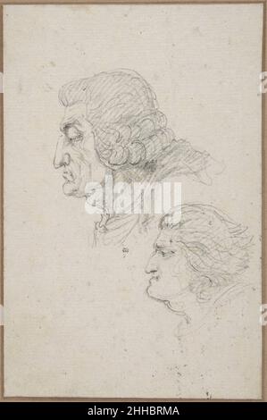 Portraits de Jean-Baptiste-Joseph Gobel (1727-1794), évêque de Paris en 1792-93, et de Pierre-Gaspard Chaumette (1763-1794), Procureur de la commune en 1792, dessinés sur le chemin de la guillotine, 12 avril 1794.1794 baron Dominique vivant Denon Français.Portraits de Jean-Baptiste-Joseph Gobel (1727-1794), évêque de Paris en 1792-93, et de Pierre-Gaspard Chaumette (1763-1794), Procureur de la commune en 1792, dessinés sur le chemin de la guillotine, 12 avril 1794.336806 Banque D'Images