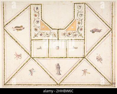 Design pour un plafond en style Pompeian 18th Century Anonyme, Italien, première moitié du 18th siècle Italien.Design pour un plafond en style Pompeian 340268 Banque D'Images