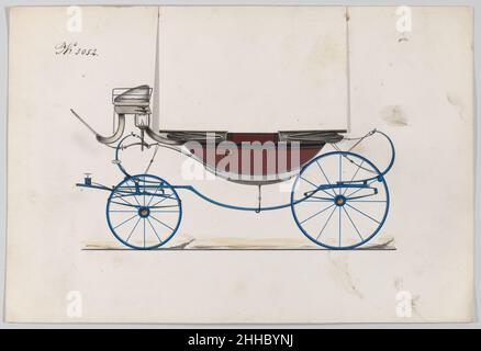 Design for Landau, No. 3052 1874 Brewster & Co. American Brewster & Company Historyed in 1810 by James Brewster (1788–1866) in New Haven, Connecticut, Brewster & Company, spécialisée dans la fabrication de chariots fins.Le fondateur a ouvert une salle d'exposition à New York en 1827 au 53-54 Broad Street, et l'entreprise a prospéré sous des générations de leadership familial.L'expansion a nécessité des déplacements dans le bas de Manhattan, avec des changements de nom reflétant des changements de direction – James Brewster & Sons exploité au 25 Canal Street, James Brewster Sons au 396 Broadway et Brewster de Broome Street était basé à Banque D'Images