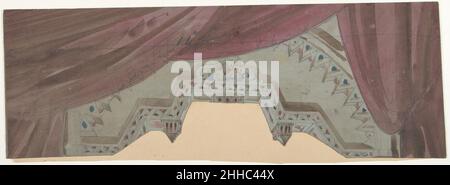 Design pour une scène à l'Opéra, Paris 1830–90 Eugène Cicéri French.Design pour une scène à l'Opéra, Paris 358954 Banque D'Images