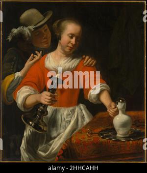 Une jeune femme et un cavalier début 1660s Cornelis Bisschop Hollandais.Une jeune femme et une cavalier 435670 Banque D'Images