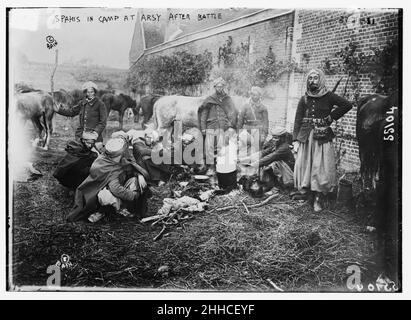 Spahis en camp à Arsy après bataille Banque D'Images