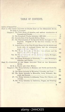 Rapport spécial sur l'histoire et l'état actuel de l'industrie ovine des États-Unis Banque D'Images