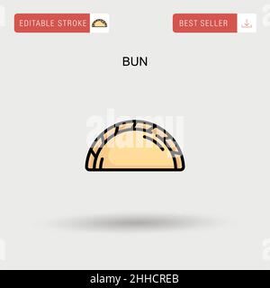 Icône Bun simple vecteur. Illustration de Vecteur