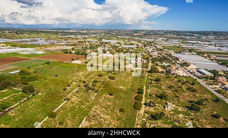 Panorama incroyable de Donnalucata d'en haut, Scicli, Ragusa, Sicile, Italie,Europe Banque D'Images