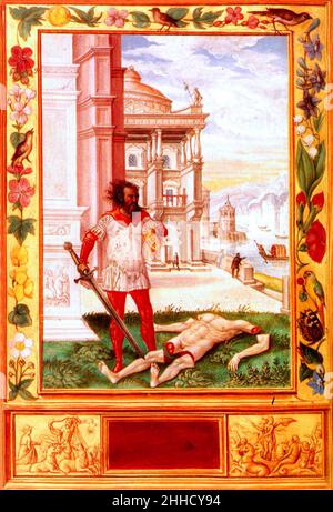 Splendor Solis 10 tête de roi séverante. Banque D'Images