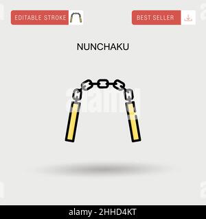 Icône de vecteur simple Nunchaku. Illustration de Vecteur