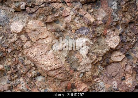 La texture de la roche se compose de diverses petites pierres. Banque D'Images