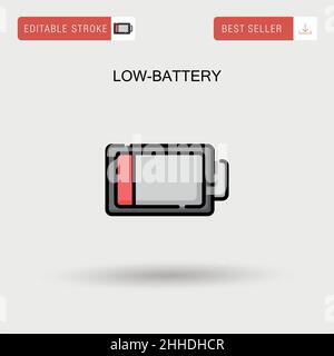 Icône de vecteur simple de batterie faible. Illustration de Vecteur