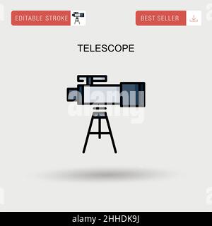 Icône de vecteur simple du télescope. Illustration de Vecteur