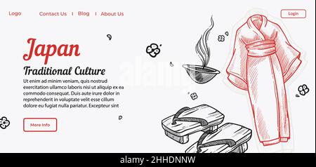 Traditions et culture japonaises, site touristique Illustration de Vecteur