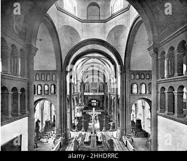 Saint-Aposteln Köln - Innenansicht - 1899. Banque D'Images