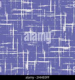 Motif écossais abstrait à rayures géométriques sans coutures.Dessin à la main décoration blanche lignes croisées sur fond très Peri violet.Gringe peint à la main rayé Banque D'Images