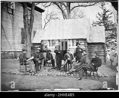 Personnel des officiers au quartier général de 6th corps d'armée, hiver 1864.Capitaine Henry W. Farrar – aide de Camp., capitaine Henry R. Dalton, major général Wright.(3995363929). Banque D'Images