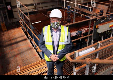 Chris Myers, directeur des projets de régénération du conseil du comté de Durham à l'usine de traitement des eaux de la mine Dawdon (site d'une ancienne mine) dans le Banque D'Images