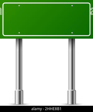 Panneau de la route.Carte d'information vierge verte Illustration de Vecteur
