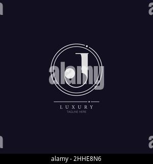 Design moderne et unique de J lettre Business logo Design Alphabet icône Vector symbole. Élégant LUXE MODÈLE DE LETTRE initiale logo. Illustration de Vecteur