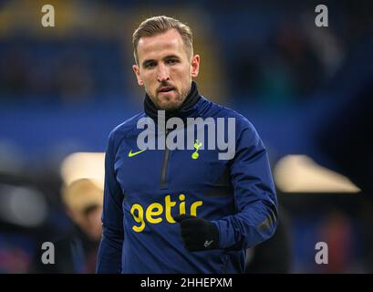 Londres, Royaume-Uni.23rd janvier 2022.Harry Kane de Tottenham lors du match de la Premier League à Stamford Bridge, Londres.Crédit : Mark pain/Alamy Live News Banque D'Images