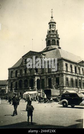 Deuxième Guerre mondiale WW2 soldats allemands envahissent la Hollande - 7 juin 1940, Maastricht Banque D'Images