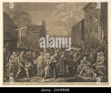 La Marche à Finchley (Représentation de la Marche des gardes vers l'Écosse en 1745) 31 décembre 1750 Luke Sullivan Irish.La Marche à Finchley (Représentation de la Marche des gardes vers l'Écosse en 1745) 405237 Banque D'Images
