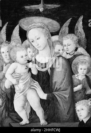 Madonna et l'enfant avec le bébé Saint Jean le Baptiste et maître d'Anges appelé Pseudo-Pier Francesco Fiorentino Italien.Madonna et l'enfant avec le bébé Saint-Jean-Baptiste et les Anges 437024 Banque D'Images