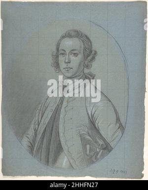 Ovale, buste-longueur Portrait étude d'un jeune homme ca.1740–60 cercle de Joseph van Aken Flamand après une formation à Anvers, le jeune Van Aken se rend à Londres, où il se spécialise dans la peinture de draperies.Les principaux portraitistes du pays, dont Joseph Highmore, Thomas Hudson et Allan Ramsay, ne peignaient souvent qu'un seul visage de sitter, comptant sur Van Aken pour terminer le reste de la figure.Son travail est devenu omniprésent, au point que le collectionneur et écrivain Horace Walpole a fait remarquer avec ironie: «comme en Angleterre, presque tout le monde est peint, ainsi presque tous les travaux de peintre ont été peints par Van Aken.'an A. Banque D'Images